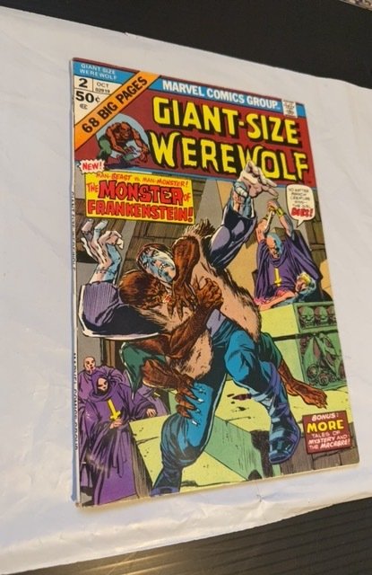 Giant-Size Werewolf #2 (1974) WWBT vs The monster Frankenstein little ripling
