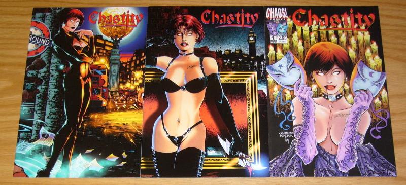 Chastity: Theatre of Pain #1-3 VF/NM complete series chaos comics bad girl set 2