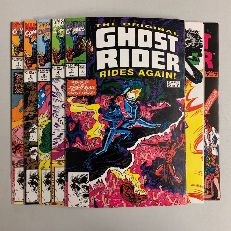 Original Ghost Rider Rides Again #1-7 Set (Marvel 1991) Roger Stern (8.5+) 