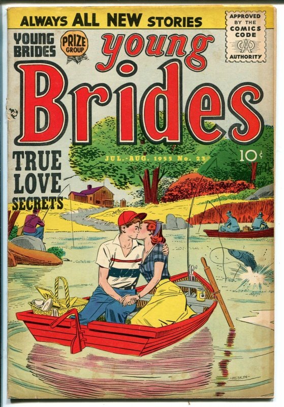 Young Brides #23-1955-Prize-Mort Meskin-Kirby influence-rowboat romance-VG 