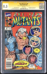 The New Mutants #87 Newsstand Mark Jewelers Insert CGC 8.5 SS Signed Rob Liefeld