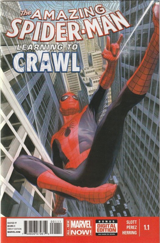 The Amazing Spider-Man: Learning To Crawl # 1.1 Cover A NM Marvel 2014 [P7]