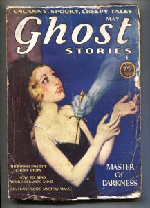 Ghost Stories 5/1930-Spicy woman stabbed  cover-Uncanny-spooky-creepy tales-...