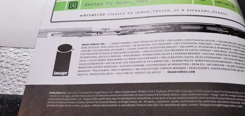 W0RLDTR33 #1 CVR E 1:50 ZU ORZU VARIANT (TYNION) (WORLDTREE) NM+