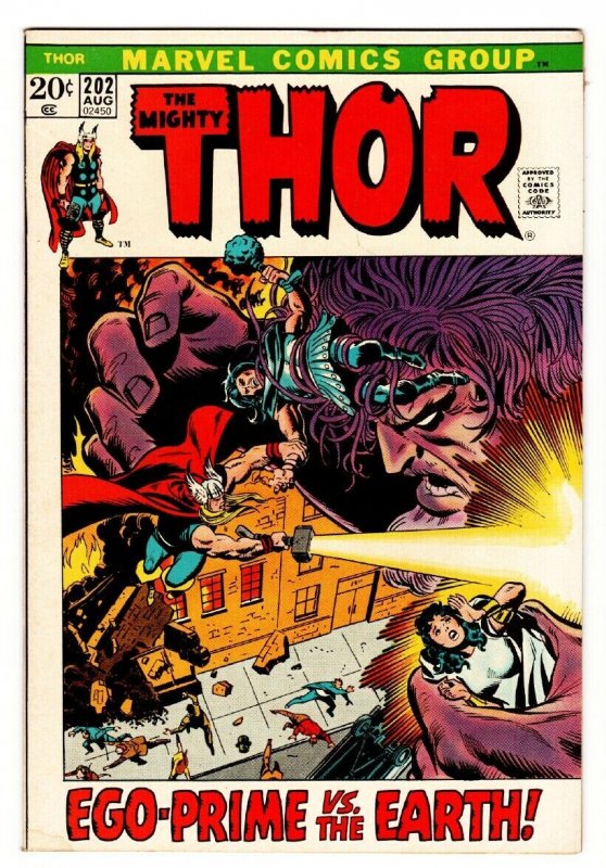 THOR #202 comic book 1972 MARVEL Bronze-Age EGO PRIME
