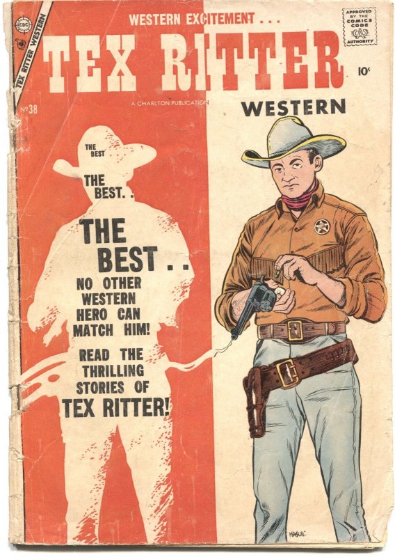 TEX RITTER WESTERN #38-1957-WYATT EARP APPEARS-GUNFIGHT-CHARLTON