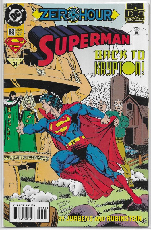 Superman (vol. 2, 1987) # 93 FN (Zero Hour) Jurgens, Supergirl