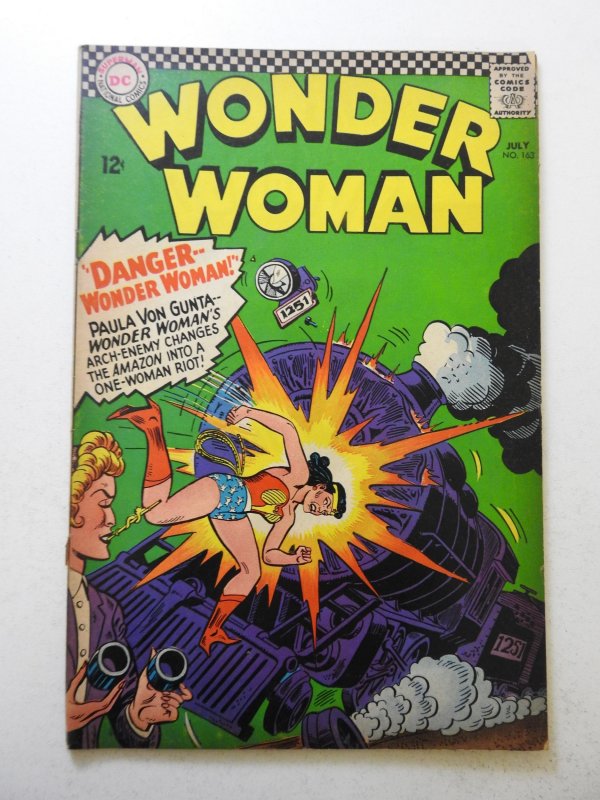 Wonder Woman #163 (1966) VG Cond cover and 1st 2 wraps detached bottom staple