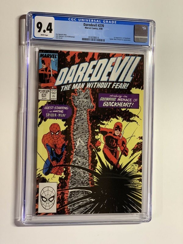 Daredevil 270 cgc 9.4 wp marvel 1989 1st Blackheart