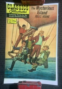 CLASSICS ILLUSTRATED #34 11x17 laminated Poster FVF 7.0 Mysterious Island Verne