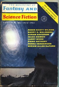 MAGAZINE OF FANTASY AND SCIENCE FICTION-Oct 1970-Science Fiction Pulp Thrills