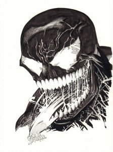 Venom Portrait Commission - 2019 Signed art by Joe St Pierre