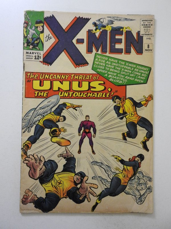 The X-Men #8 (1964) VG- Condition moisture stains, 1/2 in spine split