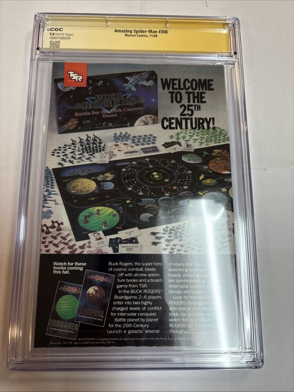 Amazing Spider-Man (1988) # 308 (CGC 9.8 WP) Signed Full Todd Mcfarlane • C=12