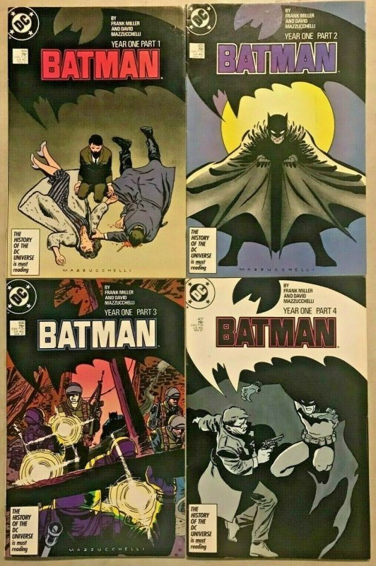BATMAN#404-407 FN-VF LOT 1987 'YEAR ONE' FRANK MILLER DC COMICS
