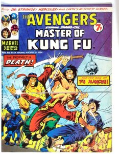 Avengers (UK) #50 (1974) Shang-Chi Fu Manchu Marvel FN/VF