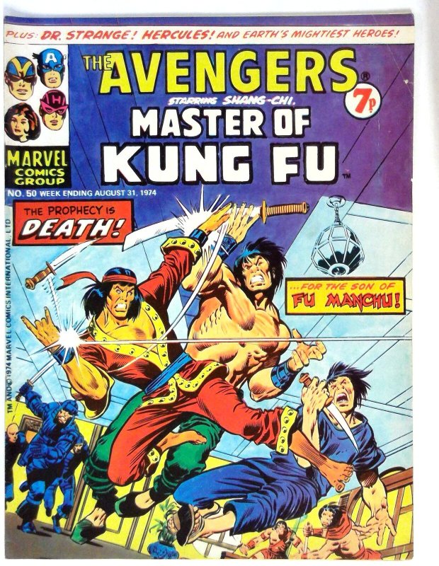 Avengers (UK) #50 (1974) Shang-Chi Fu Manchu Marvel FN/VF