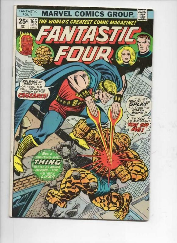 FANTASTIC FOUR #165, VG/FN, Crusader, Thing, 1961 1975, more FF in store