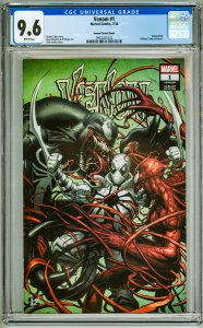 Venom #1 CGC 9.6! Keown Variant Cover! White Pages!