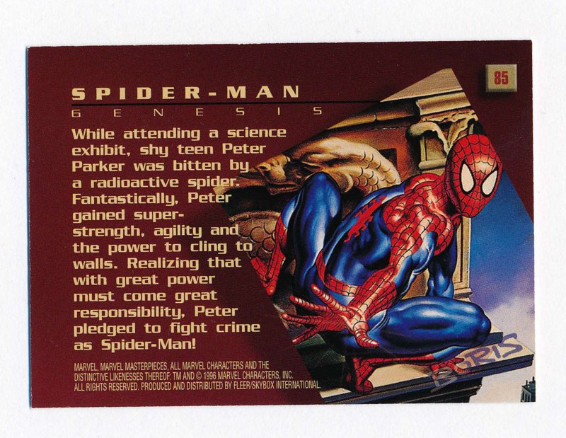 1996 Marvel Masterpieces #85 Spider-Man