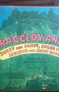 Raggedy Ann’s Sweet and dandy, sugar candy scratch and sniff book, 1976