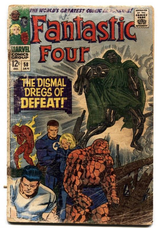 FANTASTIC FOUR #58 1966-DR DOOM-SILVER SURFER-INHUMANS G-.