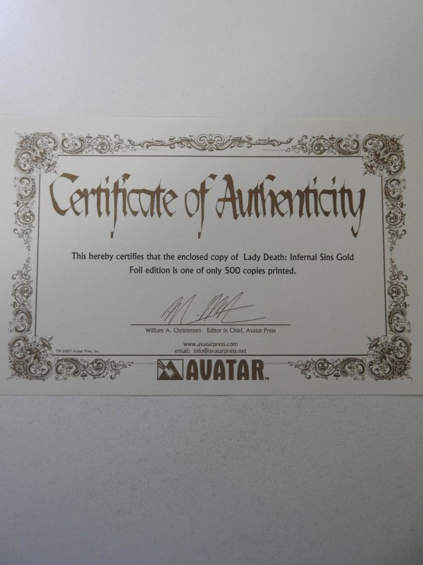 Brian Pulido's Lady Death: Infernal Sins Gold Foil (2006) VF+ Condition!...