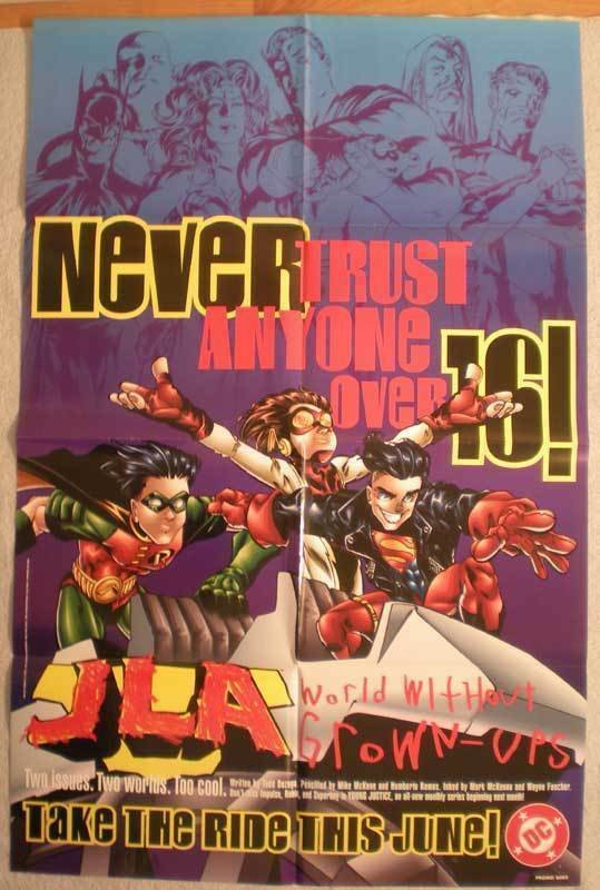 JLA WORLD WITHOUT GROWN-UPS Promo poster, 1998, Unused, more in our store
