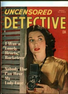 UNCENSORED DETECTIVE-AUG/1947-LONELY HEARTS-LADY-LOVE-BLACK WIDOW-PHANTOM G/VG