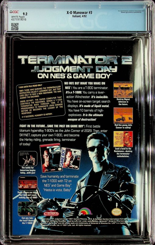 X-O Manowar #3 (1992) - CGC 9.2 - Cert#4371919016