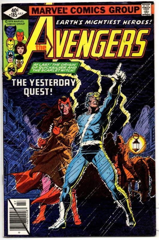 AVENGERS #185, FN, Origin of QuickSilver Scarlett Witch, 1963 1979, more in stor