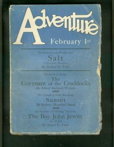 ADVENTURE PULP- 2/1/1927-ARTHUR FRIEL-ROCKWELL KENT ART G