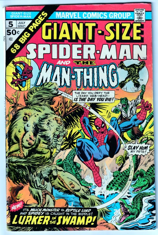 GIANT SIZE SPIDERMAN # 5     Spidey vs The Man Thing