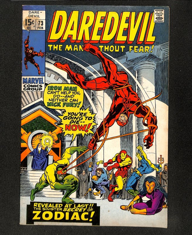 Daredevil #73 Secret of Zodiac! Iron Man! Nick Fury!