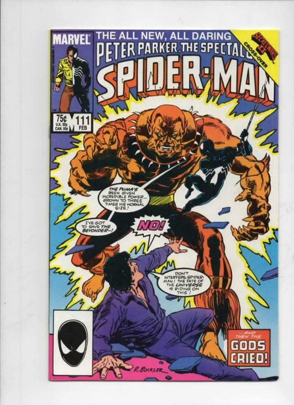 Peter Parker SPECTACULAR SPIDER-MAN #111 VF/NM, Puma 1976 1986 more in store