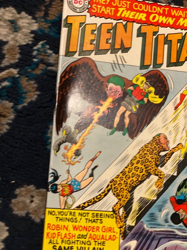 Teen Titans #1 (1966)first solo series key book subscription oil pencil mark