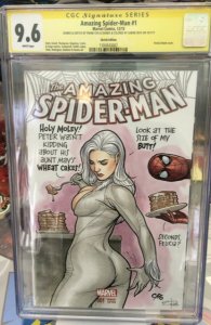 Frank Cho sketch cover on Amazing Spider-Man 1 CGC