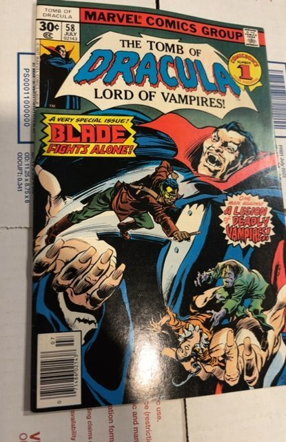 Tomb of Dracula #58 (1977) Blade fights Alone vf see photos