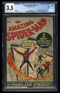 Amazing Spider-Man (1963) #1 CGC VG- 3.5  Kirby/Ditko Cover!