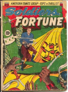 Soldiers of Fortune #17 1951-ACG-tommy gun-Hooded Woman-P/FR