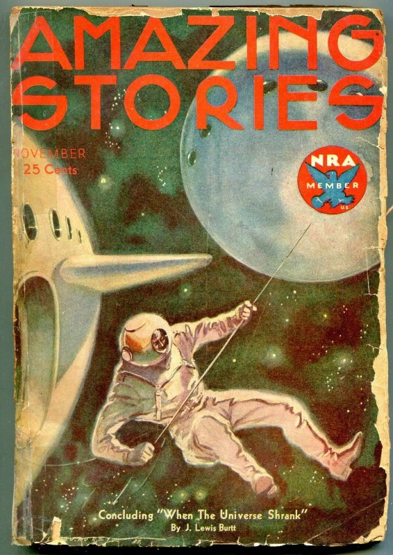 Amazing Stories Pulp November 1933- J Lewis Burtt F/G