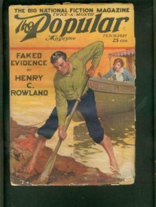 POPULAR MAGAZINE PULP-2/20/27-FAKED EVIDENCE-ROZEN COVR G