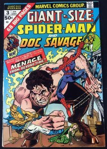 Giant-Size Spider-Man (1975) #3 FN/VF (7.0) guest starring Doc Savage