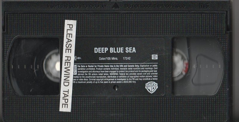 Deep Blue Sea VHS