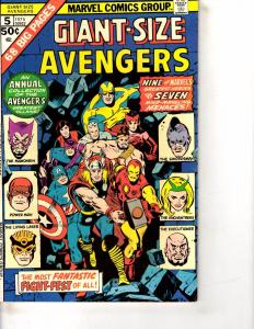 Giant Size Avengers # 5 VF Marvel Comic Book Hulk Thor Iron Man Hawkeye J254