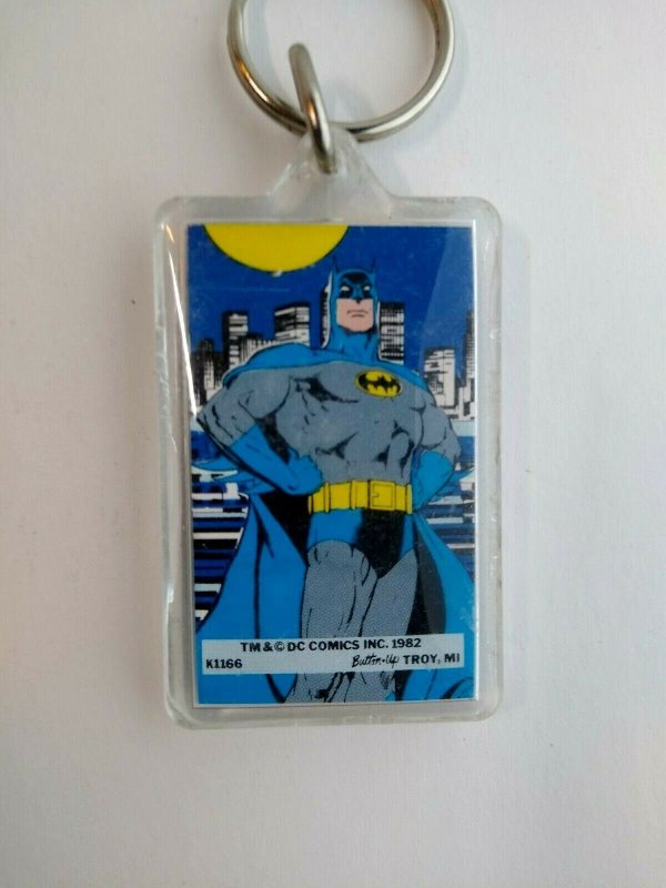 Batman Keychain 1982 Original Licensed Official DC Comics Superhero 2 Sides 