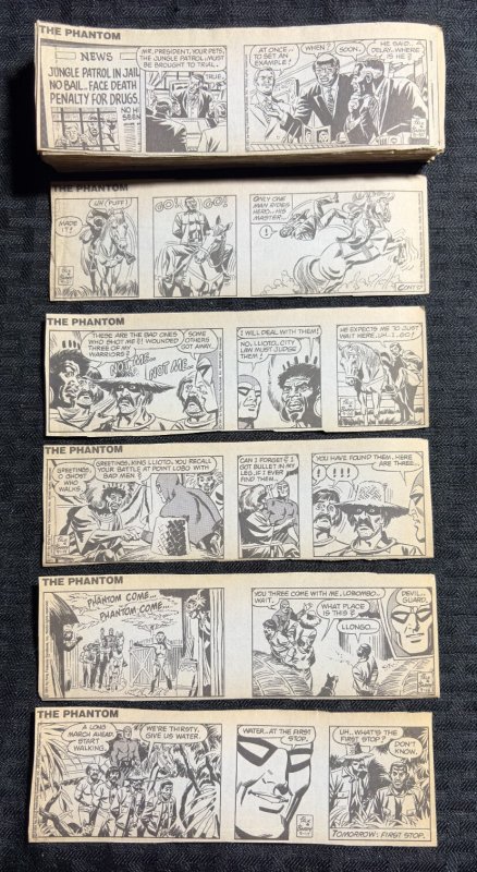 1991 THE PHANTOM Daily Comic Strips by Falk & Barry 6.5x2 FN/FN+ LOT of 185