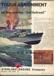Sea Power 10/1943-McClelland Barclay cover art-war pix &info-rare-G/VG