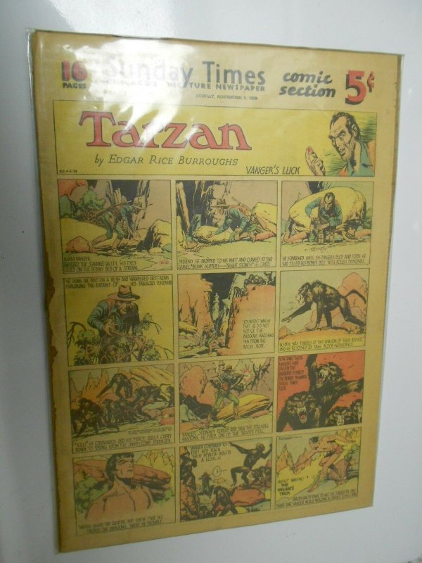 1939 TARZAN Nov. 5th SUNDAY Color Strip Tear-Sheet Edgar Rice Burroughs FULL PG