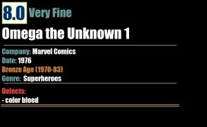 Omega the Unknown 1 (1976) VF Bronze Age Marvel Comics